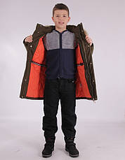 Дитяча зимова куртка-парку для хлопчика від ANERNUO 1789 з натуральним хутром від 130 по 170, фото 3