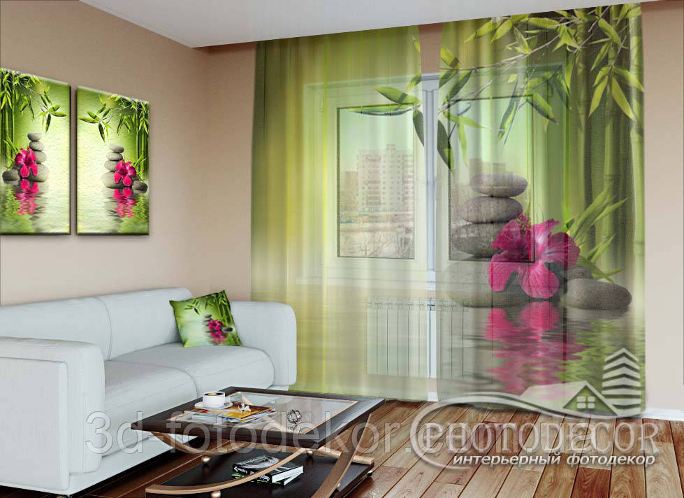 Фото Тюль "Листя бамбука" - будь-який розмір. Читаємо опис!, фото 1