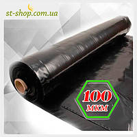 Плівка чорна 100 мкм 1,5 м рукав 3 м у розвороті (100 мп у рулоні)