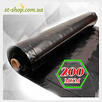 Плівка чорна 200 мкм 1,5 м рукав 3 м у розвороті (100 мп у рулоні)