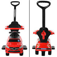 Каталка Толокар для малюків з батьківською ручкою BAMBI M 3503C-3 Дизайн Mersedes, фото 3