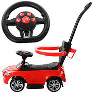 Каталка Толокар для малюків з батьківською ручкою BAMBI M 3503C-3 Дизайн Mersedes, фото 4