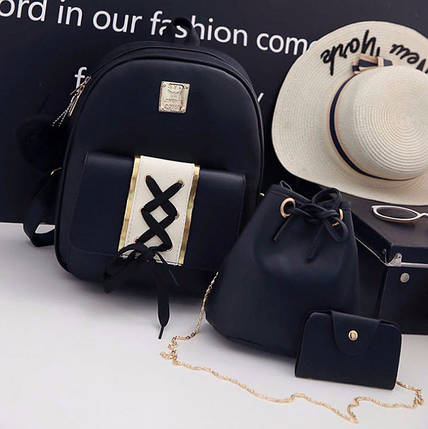 Набір оригінального дизайну, рюкзак, сумка, візитниця, фото 1