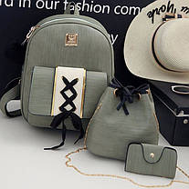 Набір оригінального дизайну, рюкзак, сумка, візитниця, фото 4