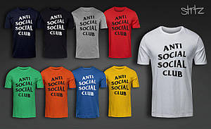Футболка чоловіча з принтом анти соціал соціал колаб Anti Social Club