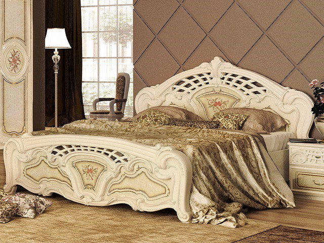 Ліжко з ДСП/МДФ в спальню Реджина 1,8х2,0 підйомне з каркасом беж Миро-Марк