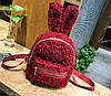 Супер стильний ворсинистый рюкзак з вушками зайця, фото 4