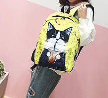 Шкільний рюкзак з Котом для старшокласників, фото 4