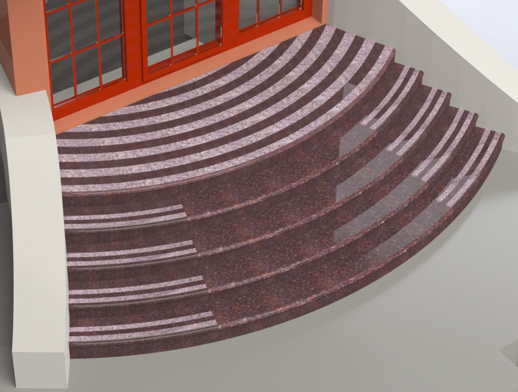 Радіусні сходи з Токівського граніту, фото 1