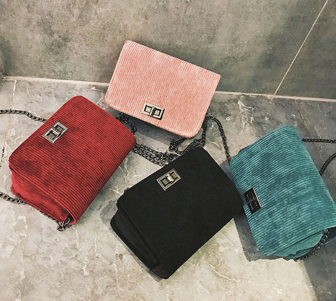 Вельветова Fashion сумка скриня на ланцюжку