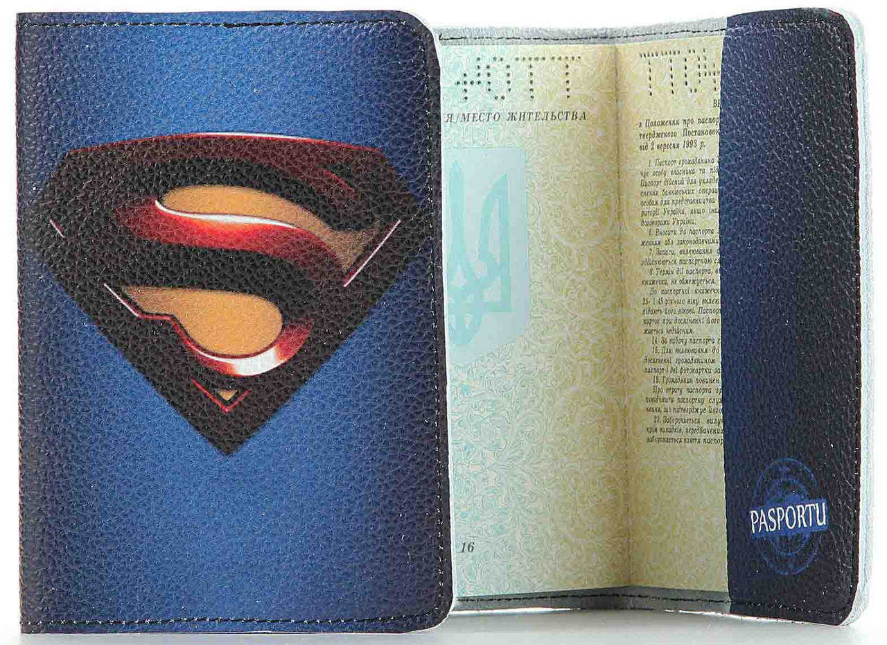 Кожаная обложка на паспорт Супермена - фото 3 - id-p49238661