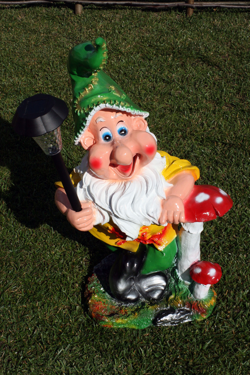 Гном із мухомором і ліхтарем (Б) H-75 см