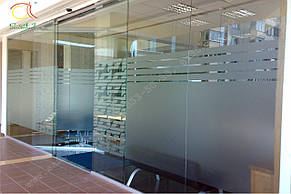 Скляні перегородки з розсувними дверима, виготовлення та встановлення
