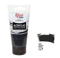 Фарба акрилова матова Rosa Studio Чорна 75 мл
