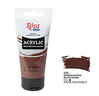 Фарба акрилова матова Rosa Studio Умбра палена 75 мл