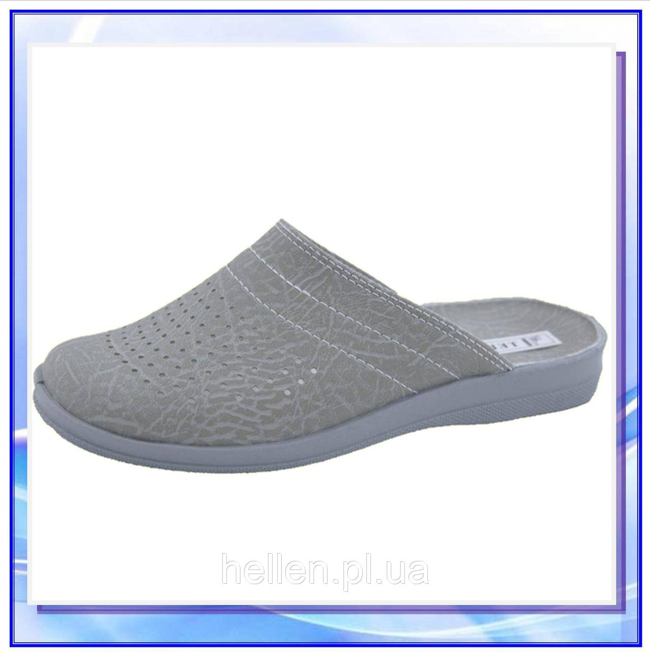 Сабо медичне чоловіче "Іонел" / сірі / штучна шкіра / Теллус 44р