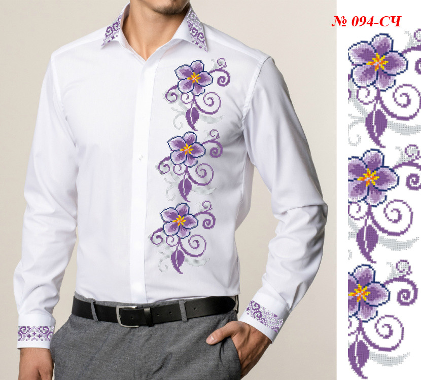  Заготовка для чоловічої вишиванки №094, фото 1