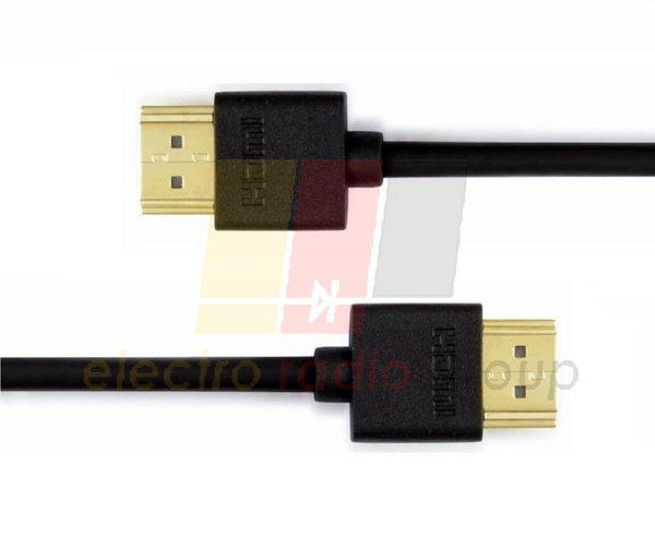Шнур HDMI (шт.- шт.) плоский, метал.gold, діам.-7, 3 мм, 1,5 м