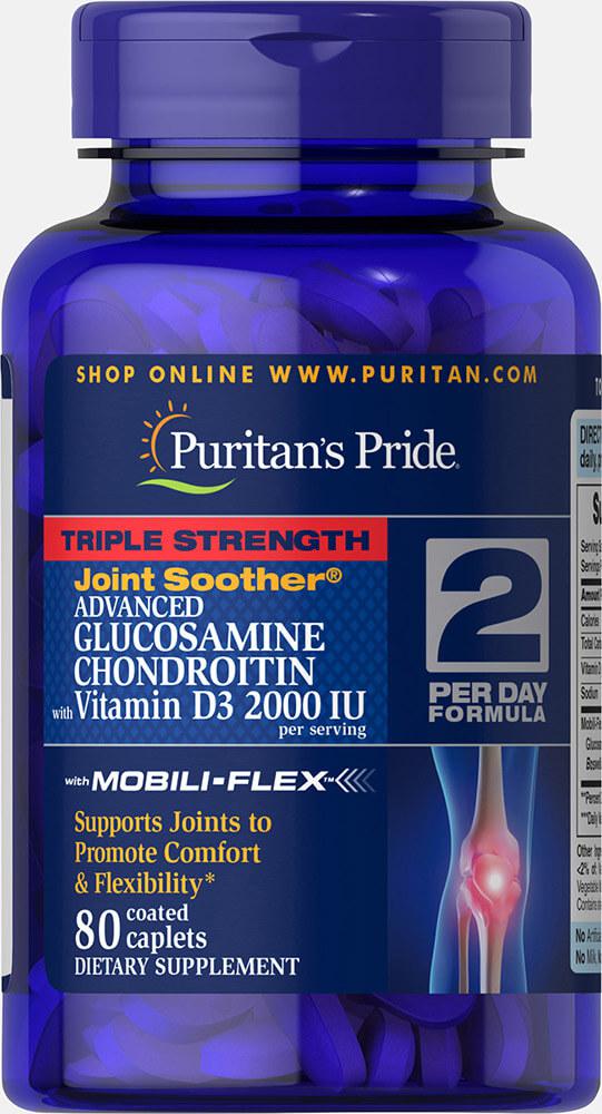 Puritans Pride Triple Strength Glucosamine Chondroitin with Vitamin D3 80 caplets
