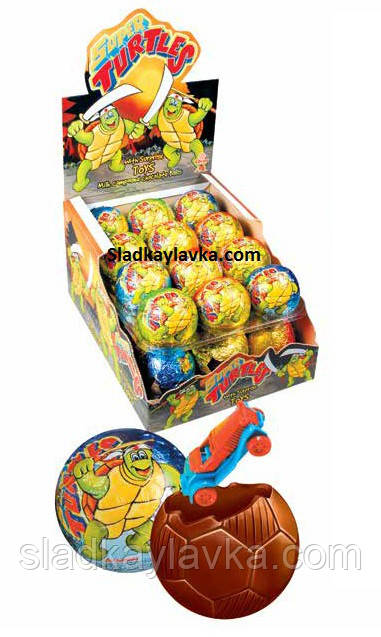 Яйце шоколадне куля Super Turtles 24 шт 35 г (ANL)
