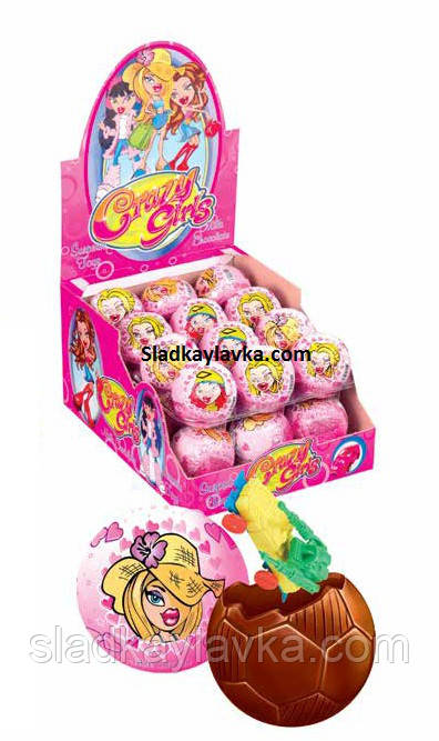Яйце шоколадна куля Crazy Girls 24 шт 35 г (ANL), фото 1