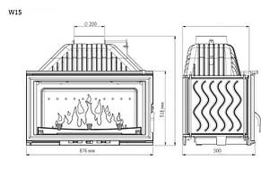 Камінна топка KAW-MET W 15 (18 kW) із шибером, фото 2