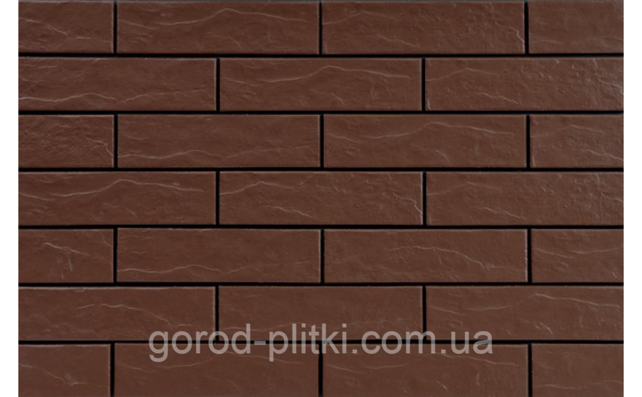 Клінкерна плитка для фасадів Cerrad Braz | Brown рустикальна 6,5х24,5, фото 1