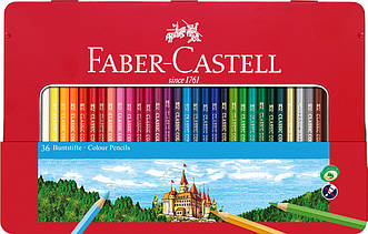 Олівці кольорові Faber-Castell 36 кольорів "Замок" у металевій коробці, 115886