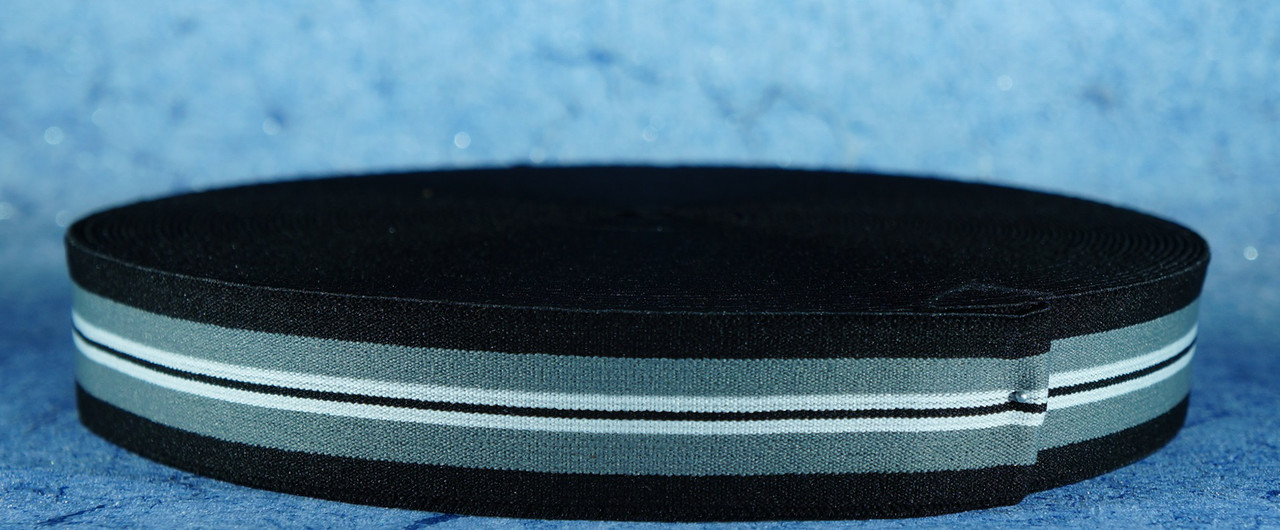 Гумка для підтяжок 30 мм чорний /сірий /білий /чорний /білий /сірий /чорний