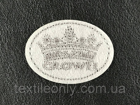 Нашивка Crown світло-сірий 45x34 мм, фото 2