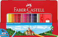 Олівці кольорові Faber-Castell 48 кольорів "Замок" у металевій коробці з аксесуарами, 115888