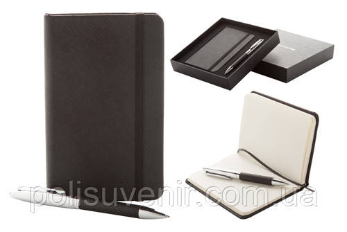 Елегантний бізнес-набір з блокнотом і металевої кулькової ручкою, фото 1