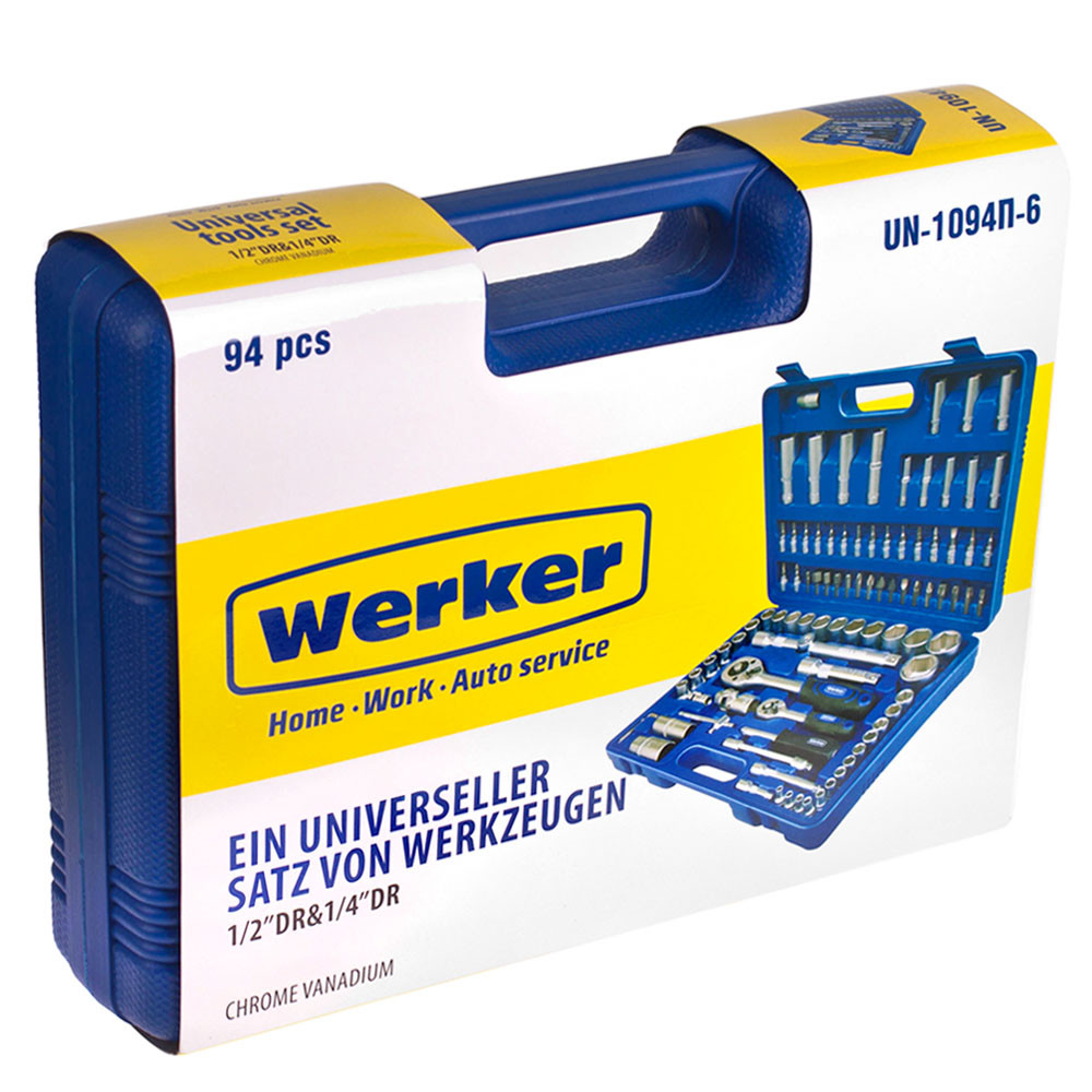 Набор инструментов Werker UN-1094П-6 из 94 предметов 1/4" 1/2" - фото 4 - id-p66206732