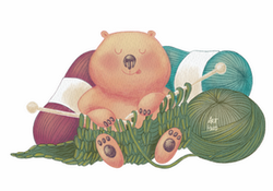 Листівка "Ведмідь і в'язання"