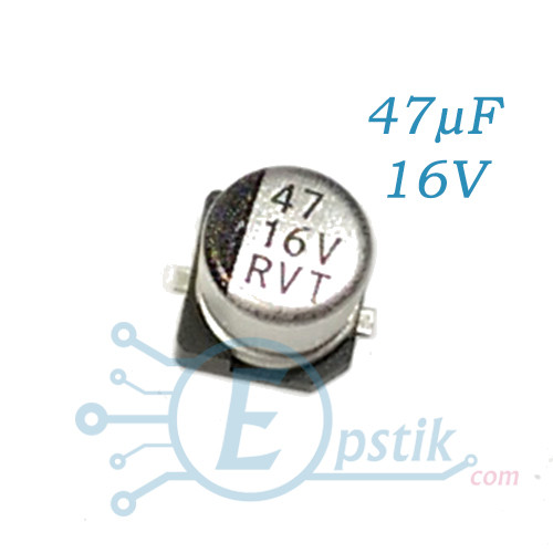 Конденсатор 47uF 16 V, (5*5.4) 105 °C, SMD