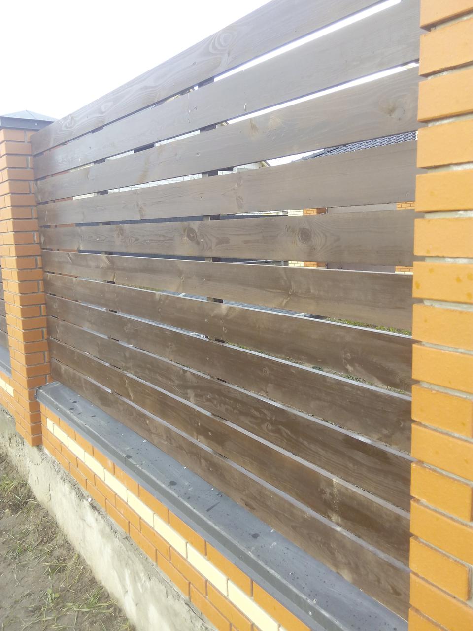 Секция забор деревянный штакетник 2,0х1,85м свежепиленная сырая доска - фото 6 - id-p198962780