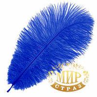 Синє перо страуса, розмір 30 см*1 шт.