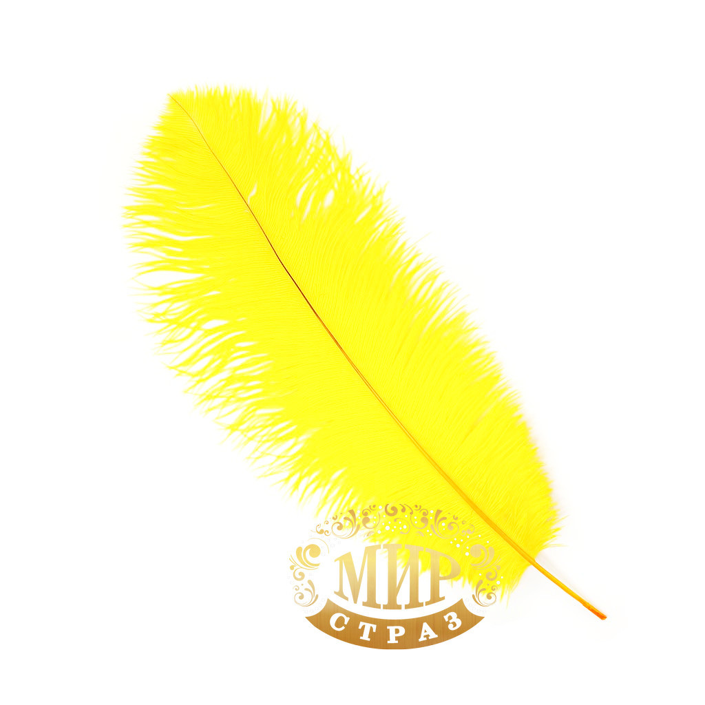 Жовте перо страуса, розмір 30 см * 1 шт.