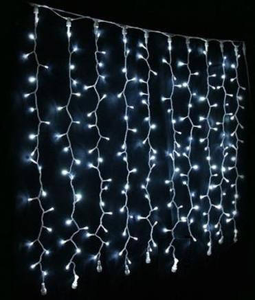 Новорічна гірлянда DELUX CURTAIN 456LED 2x1.5m, білий/білий дріт, зовнішня, фото 2