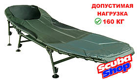 Розкладна рибальське ліжко Ranger на 6 регульованих ніжках, розкладачка для коропової риболовлі (до 160 кг)