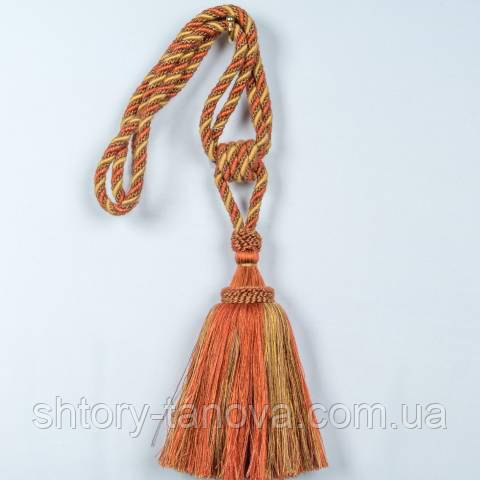 Кисть підхоплення для штор, теракотово-золотий, фото 1