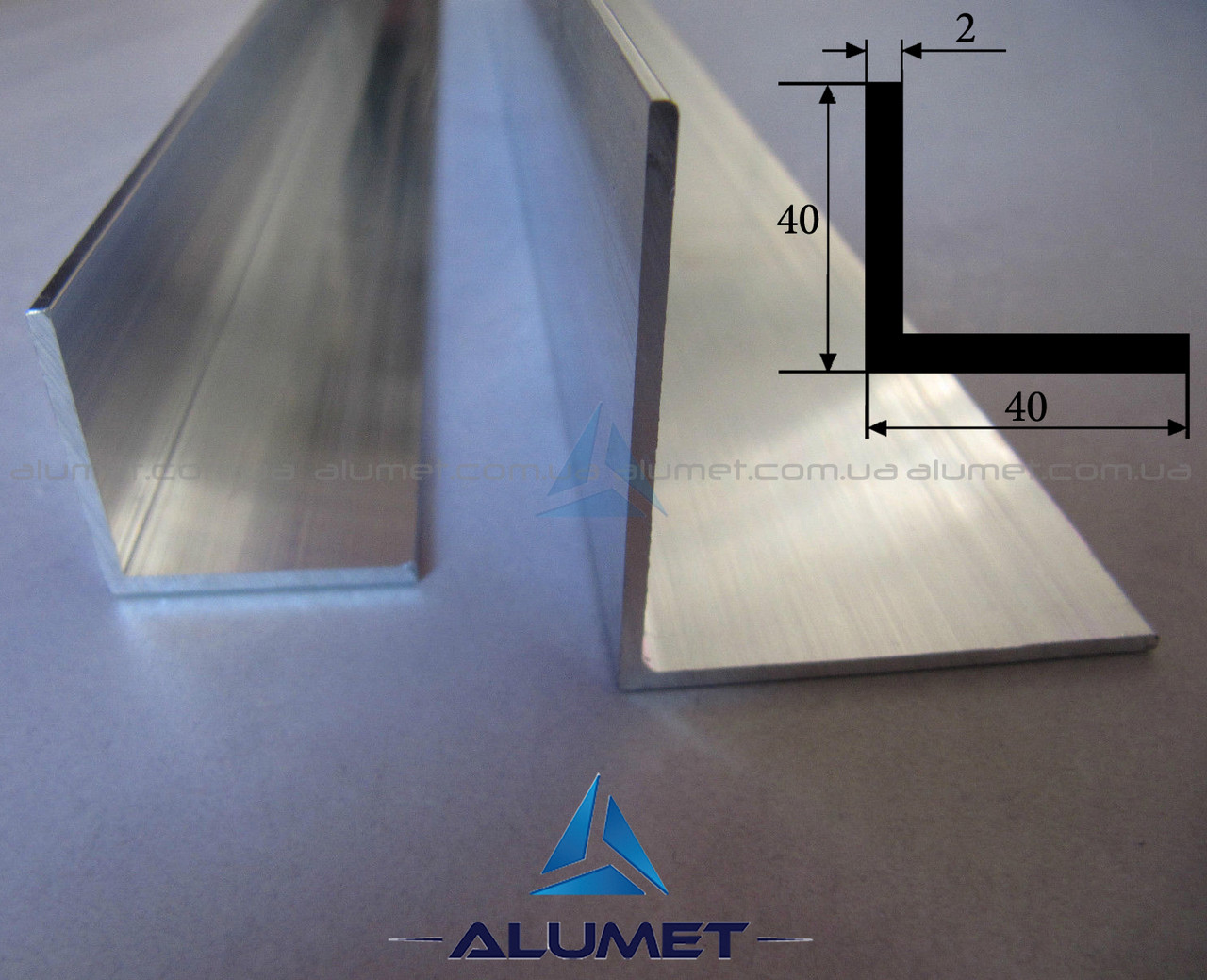 Кутник алюмінієвий 40х40х2 мм анодований ПАС-1103 (БПО-0918)