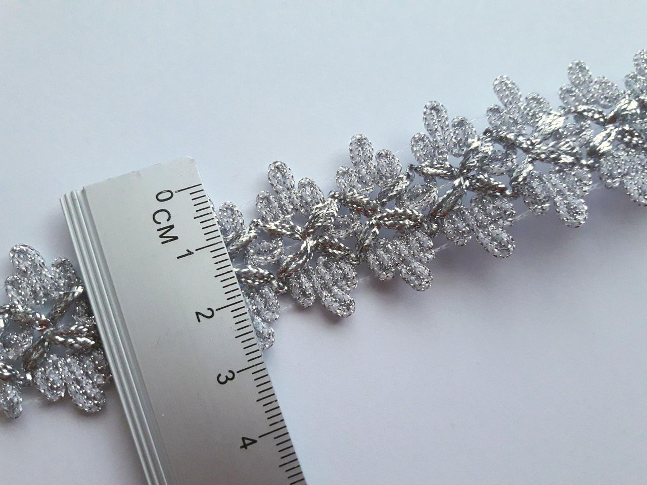 Тасьма декоративна люрекс срібло 2,5 см