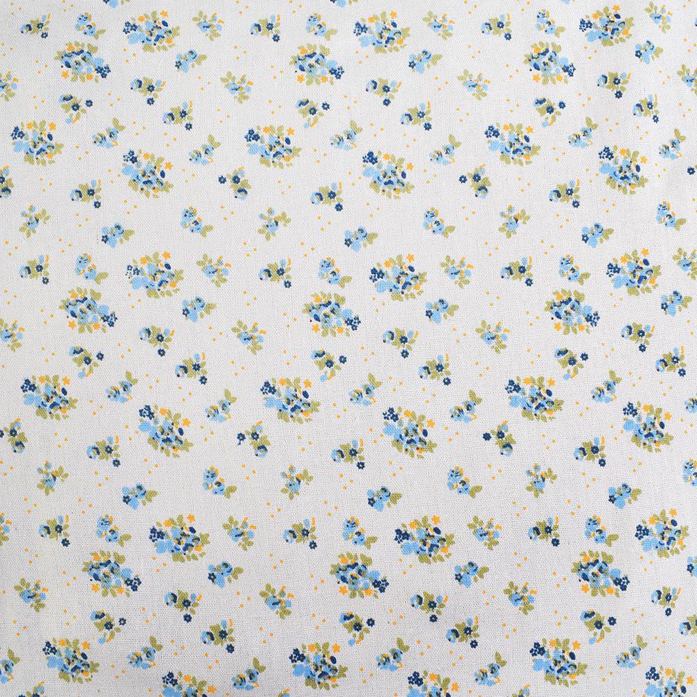 Деко-льон молочний в синьо-жовті букети 20мм ш.150