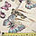 Деко-льон бежевий в сірі, рожеві метелики, ш.150, фото 2