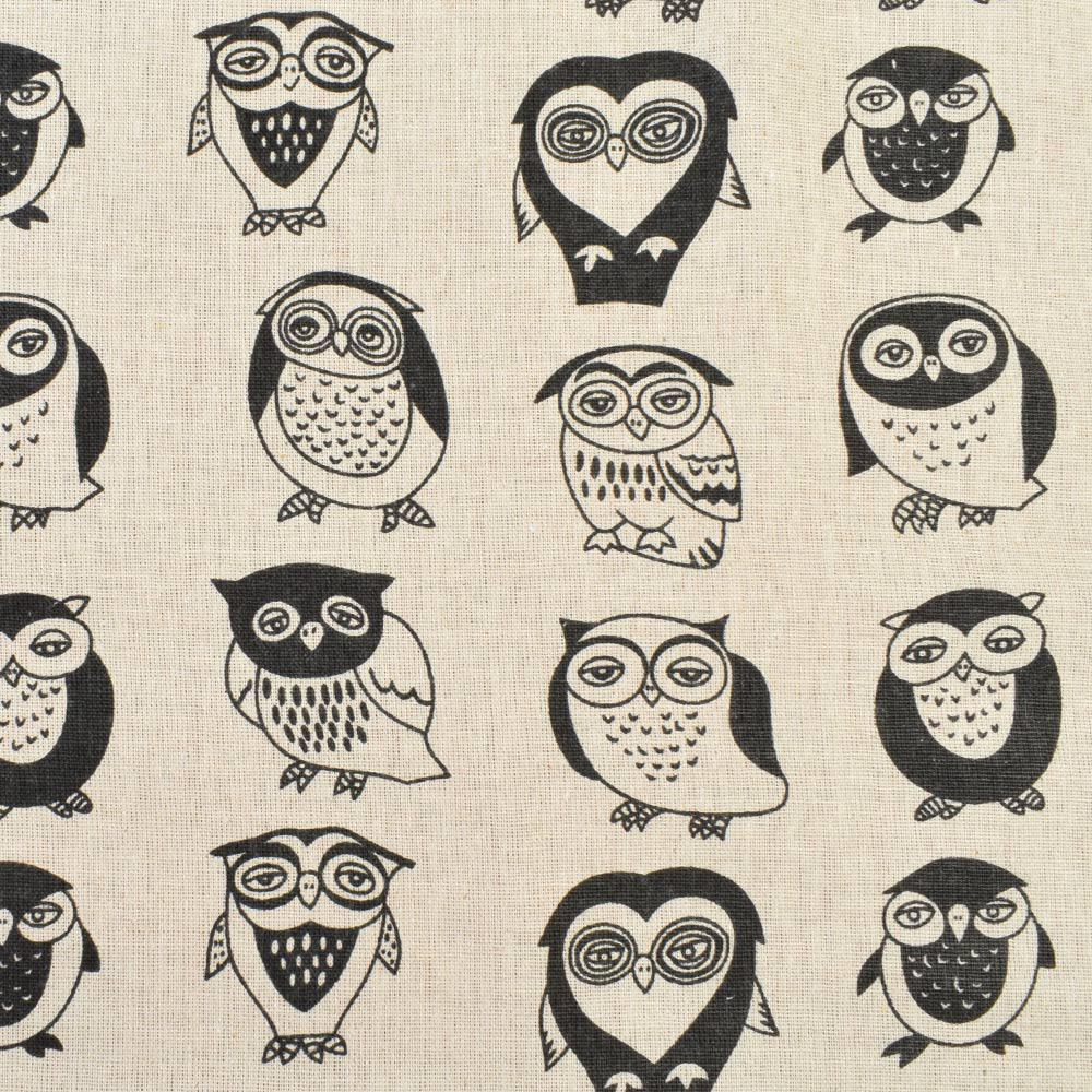 Деко-льон бежевий в чорні сови, ш.150
