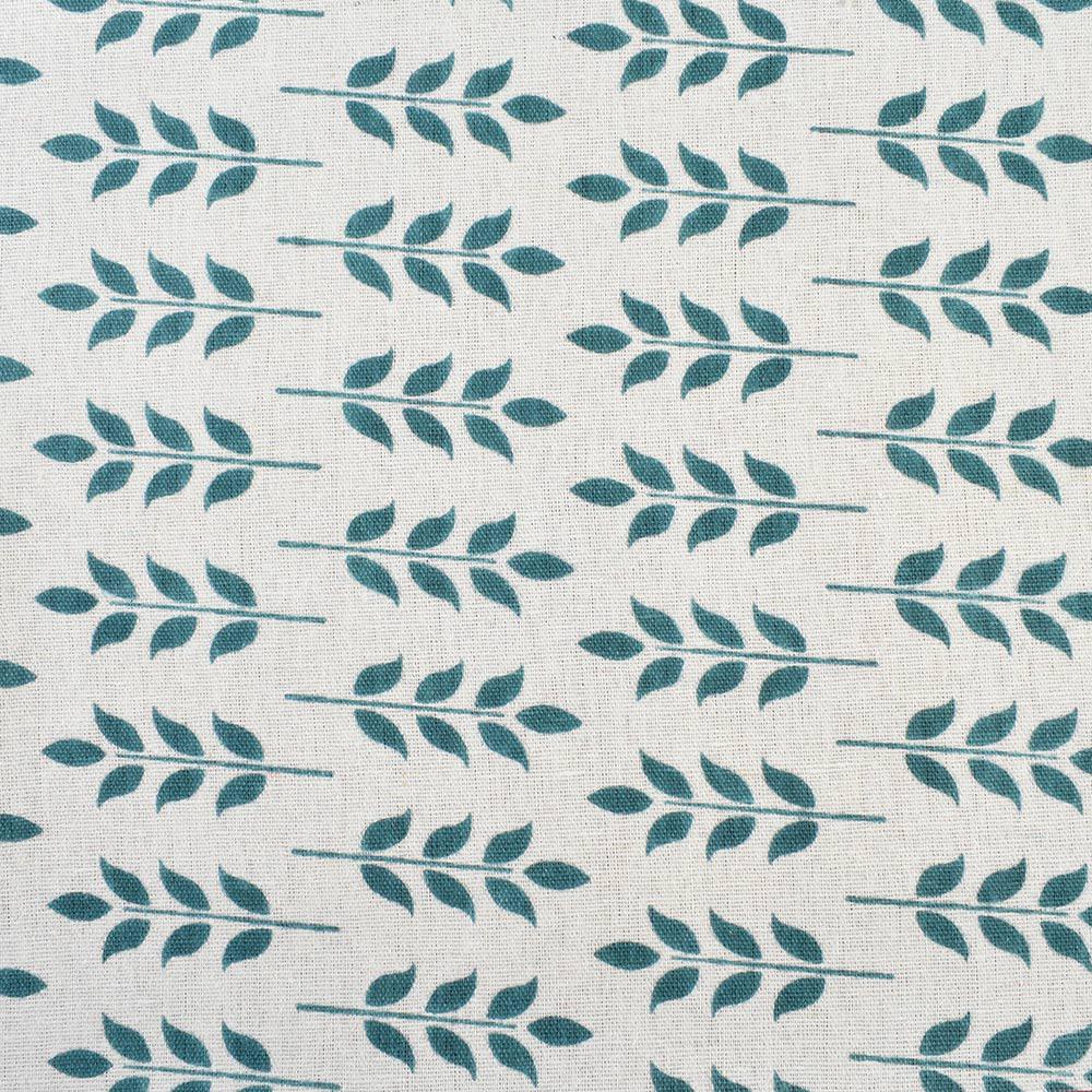 Деко-льон молочний в синьо-зелене листя, ш.150