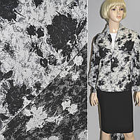 Гобелен білий з чорними квітами ш.150