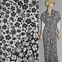 Гобелен чорний з білими квітами ш.150