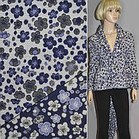 Гобелен синій з біло-блакитними квітами ш.155